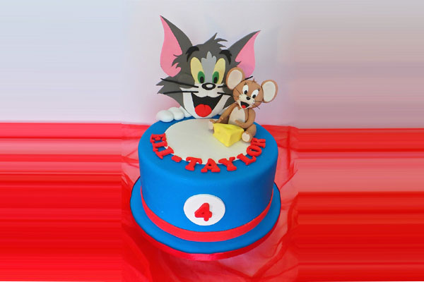 tom and  mickey fondant cake  - Fondant cakes