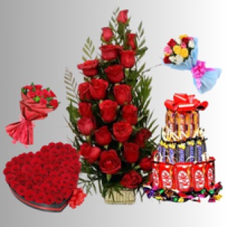 combo cakes and flower