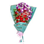 Purple Orchid With Red Paper Packing