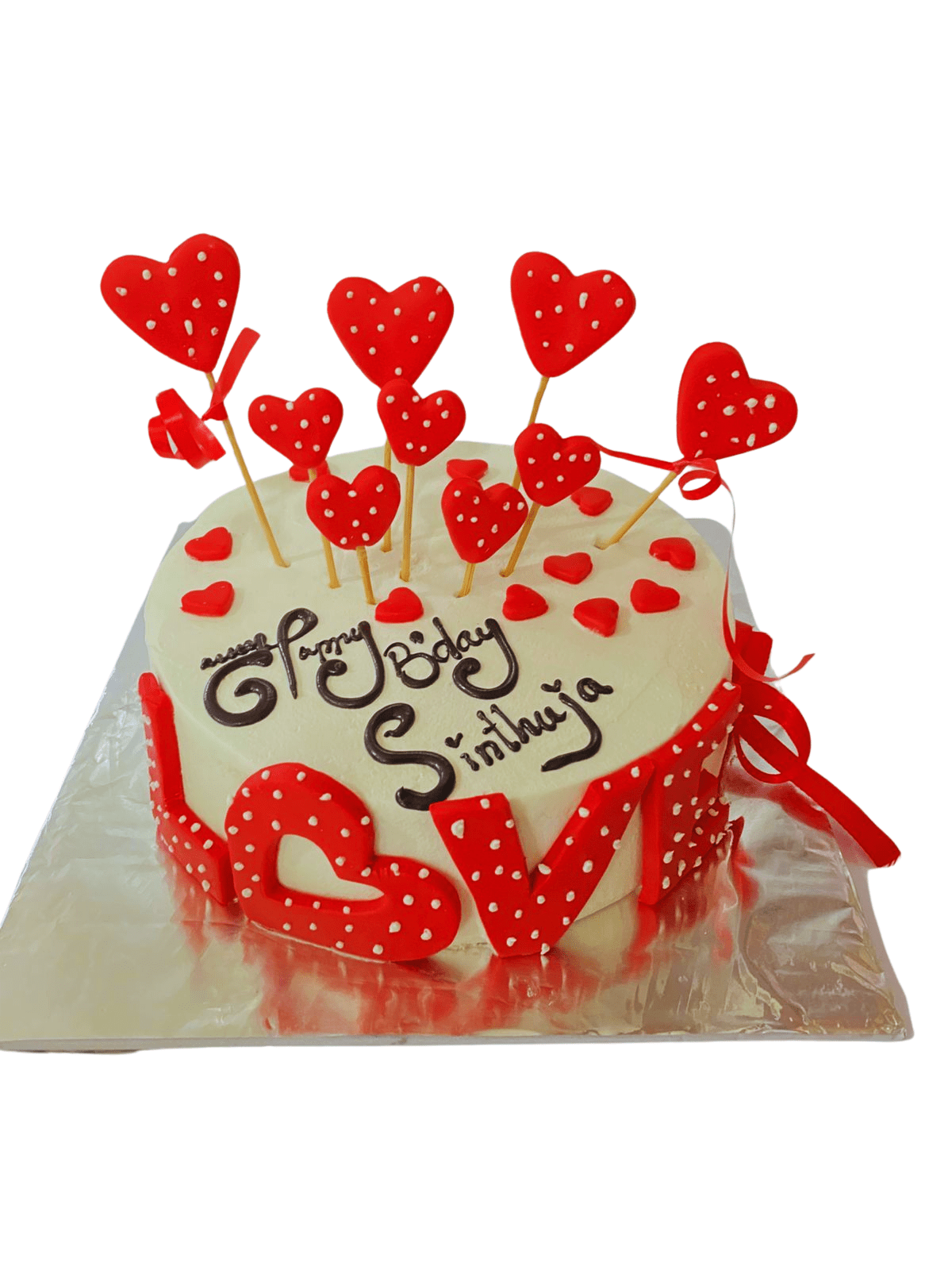 Semi Fondantant Heart Shape Cake