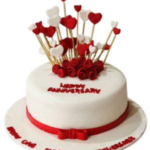 fondant Red & White Heart Stick Spl