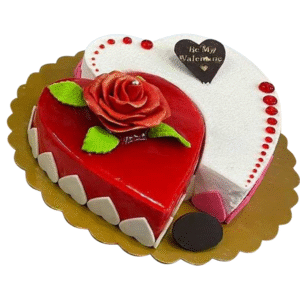 Double Heart shape [ Red & white ]